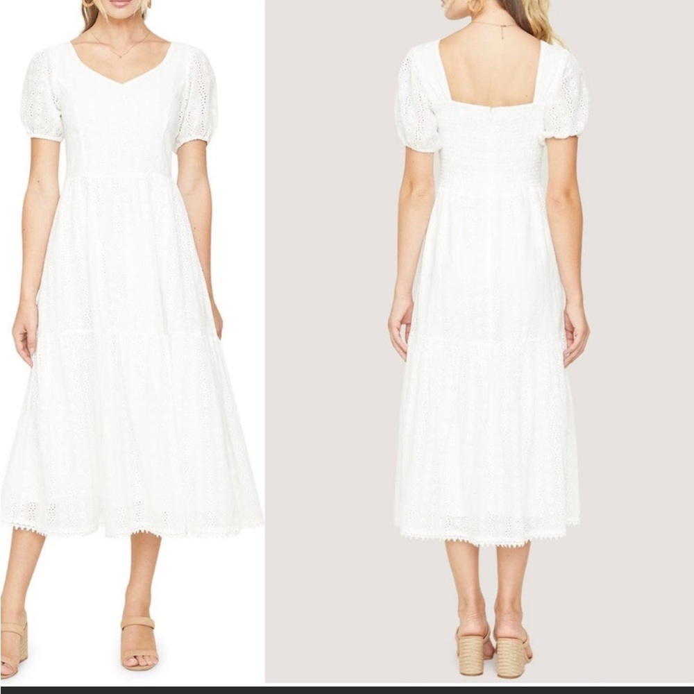 Lost + Wander white eyelet dress.